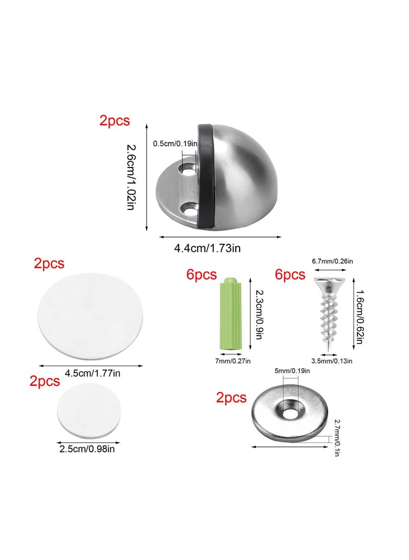 Magnetic Door Stops - Heavy Duty Floor Mounted Stainless Steel Door Holder with Soft Close Feature, Self-Adhesive Rubber Magnet, 2 Pack, Silver Finish. - pzsku/ZA9FF3B1BE24CADE86C4BZ/45/_/1724136433/0c8ac1d2-9866-41e1-96db-6f7b8f796a17