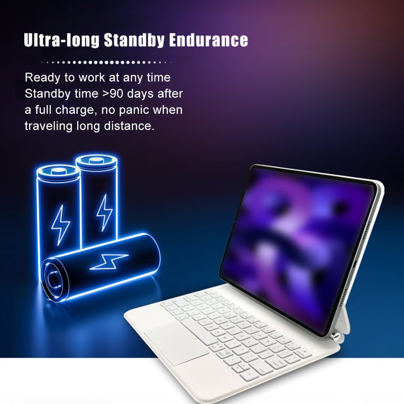 Three-in-One Design Tablet Smart Control Keyboard, Strong Magnetic Absorption, BT5.2 Long Endurance with 3-Level Adjustable Backlight, 135° Adjustable Angle, Suitable for iPad 10th Generation 2022 - Image 3