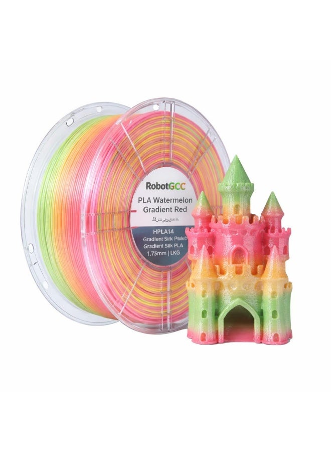 robotgcc PLA Silk Watermelon Gradient Red 1.75mm 3D Printer Filament – Premium Multicolor Silk PLA for FDM Printing, Smooth Extrusion, High Precision Dimensional Accuracy, Low Warping, Strong Layer Adhesion, Glossy Finish Biodegradable Material for Cosplay Props, Decorative Models, Artistic Sculptures, Engineering Prototypes, Creative DIY Projects - Image 3