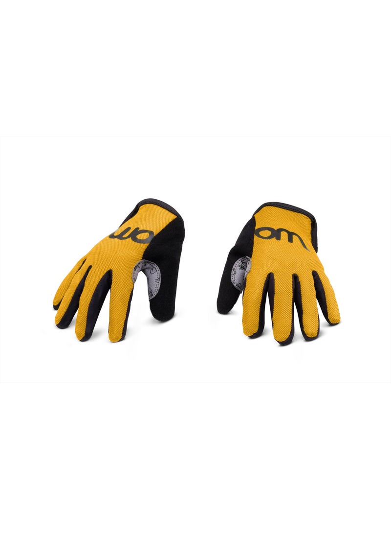 Woom Tens Bicycle Gloves for Kids – Size 6 – Shock-Absorbing Cycling Gloves – Sunny Yellow