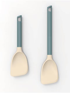 Silicone Spatula Set Non Stick with Nylon Handle Heat Resistant Kitchen Utensils Premium Materials - Durable and Practical Easy to Clean and Store Turner for Fish Steak Eggs Pancakes