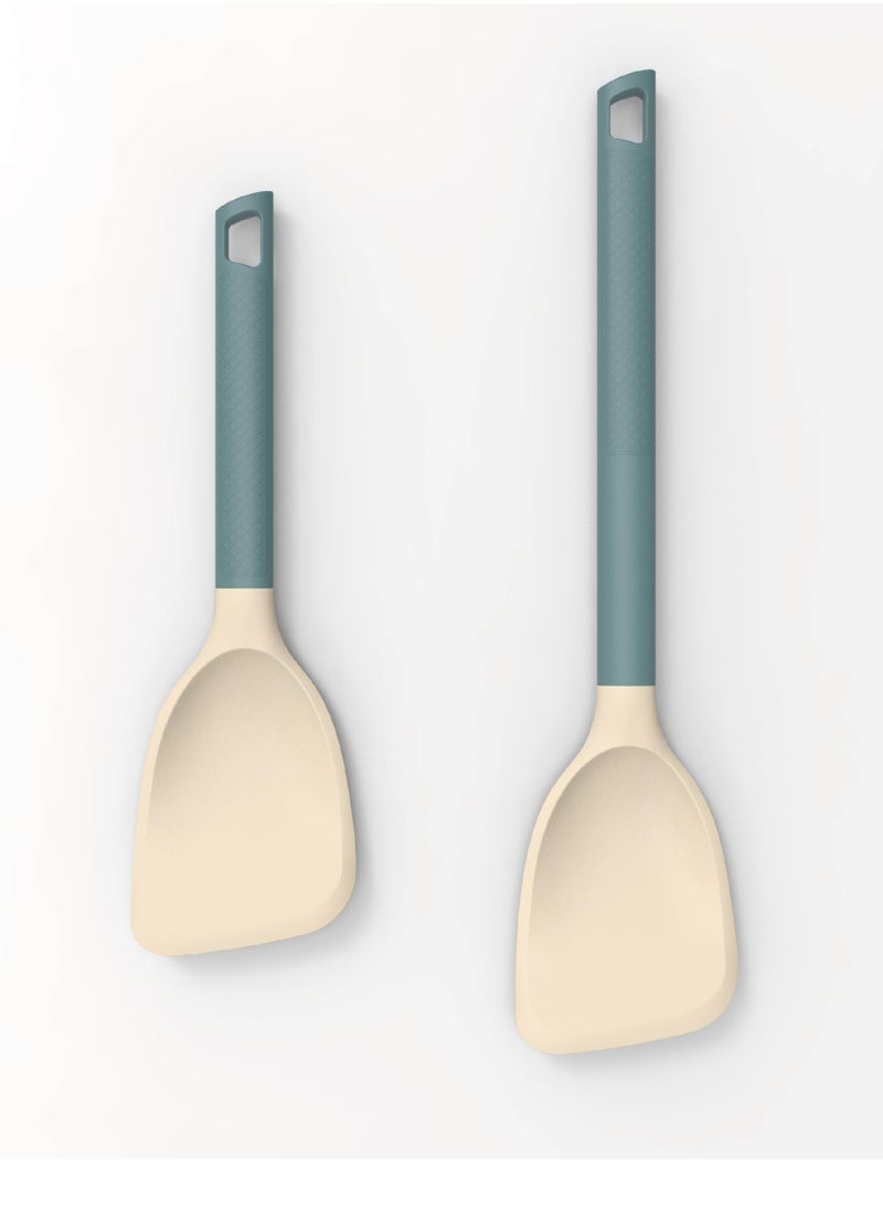 SYOSI - Silicone Spatula Set Non Stick with Nylon Handle Heat Resistant Kitchen Utensils Premium Materials - Durable and Practical Easy to Clean and Store Turner for Fish Steak Eggs Pancakes - Image 1
