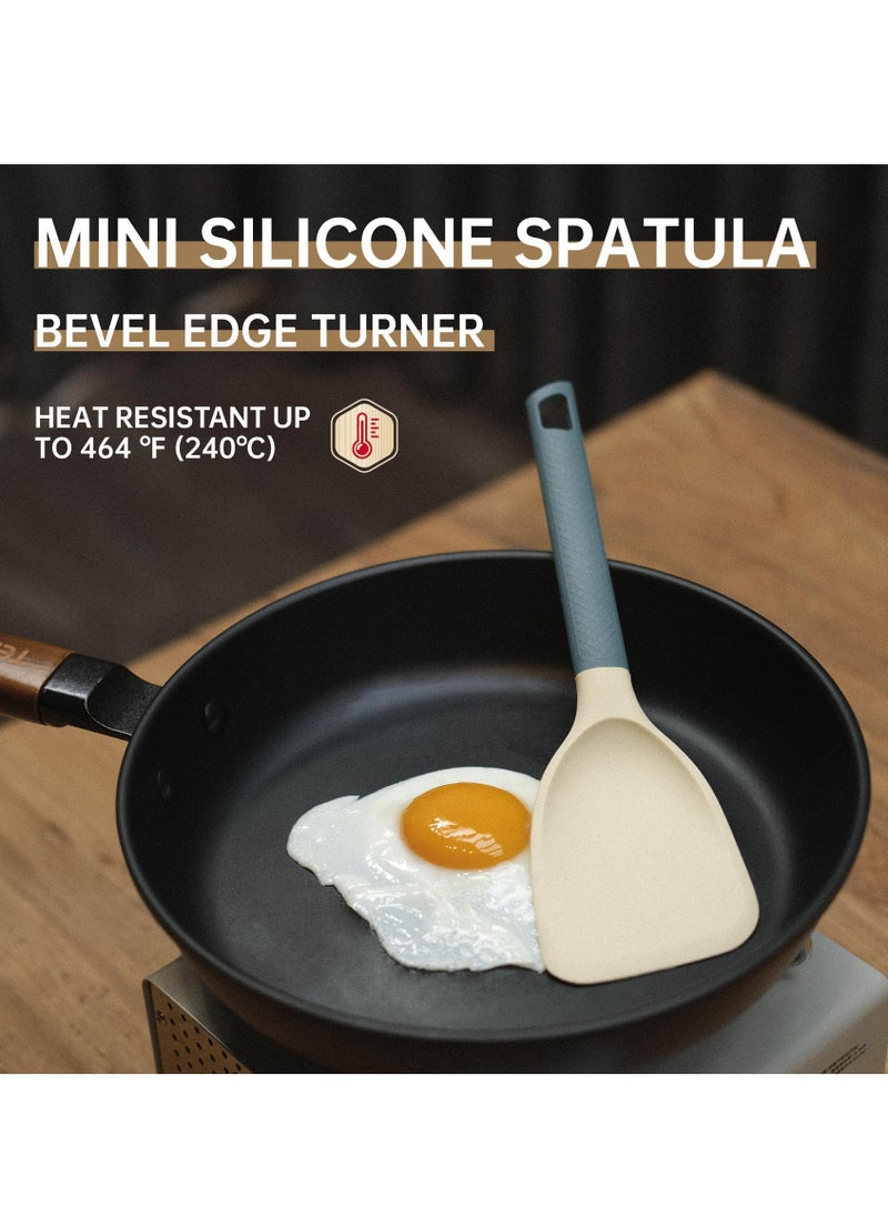 SYOSI - Silicone Spatula Set Non Stick with Nylon Handle Heat Resistant Kitchen Utensils Premium Materials - Durable and Practical Easy to Clean and Store Turner for Fish Steak Eggs Pancakes - Image 1