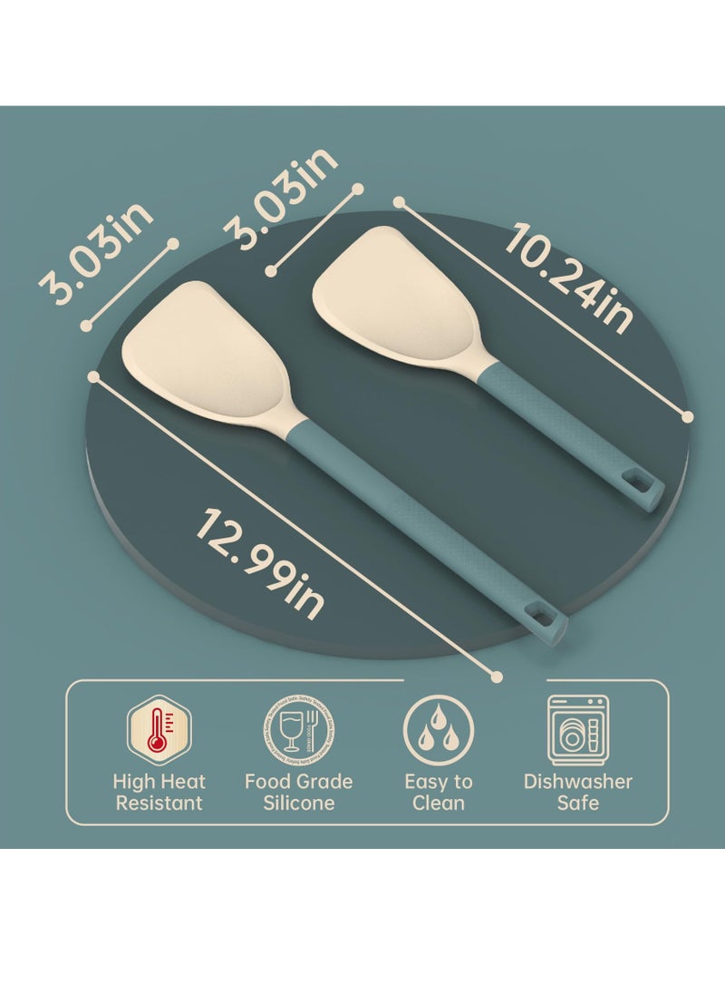 SYOSI - Silicone Spatula Set Non Stick with Nylon Handle Heat Resistant Kitchen Utensils Premium Materials - Durable and Practical Easy to Clean and Store Turner for Fish Steak Eggs Pancakes - Image 1