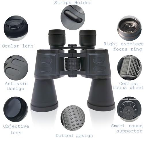 Kreshu 20x50 Zoom Long Distance Professional Binoculars | Lightweight Durbeen Focus Lense Binocular for Kids and Adults | Durbin for Trekking Hiking Sports Sightseeing (Pack of 1) - Image 3