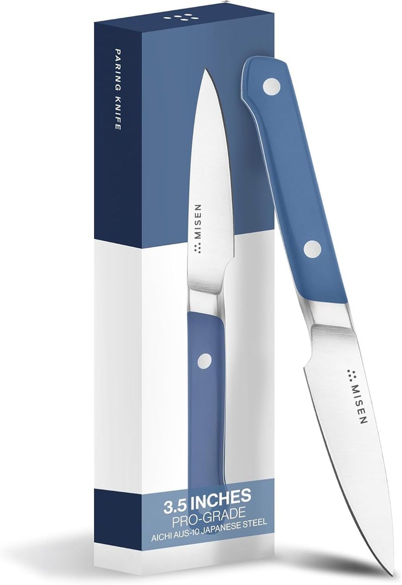 Misen Paring Knife – Precision Kitchen Knife with High-Carbon Stainless Steel Blade – Ergonomic Handle for Peeling, Trimming, and Slicing – Lightweight, Versatile Tool for All Culinary Tasks - Blue - Image 1