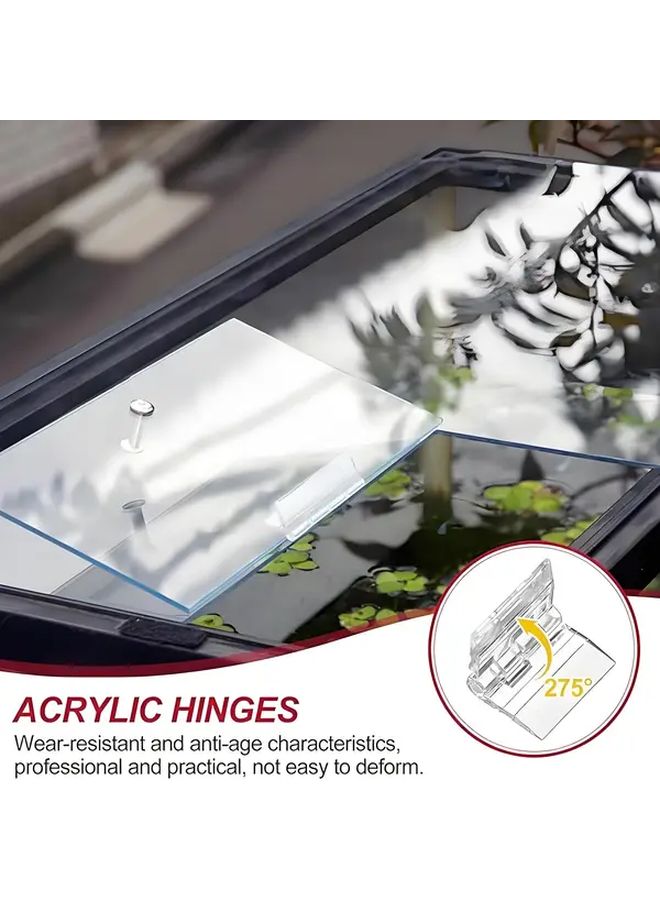 16 Transparent Acrylic Hinges Durable Metal Construction 9.84x13.78inch Surface Mount - Image 4
