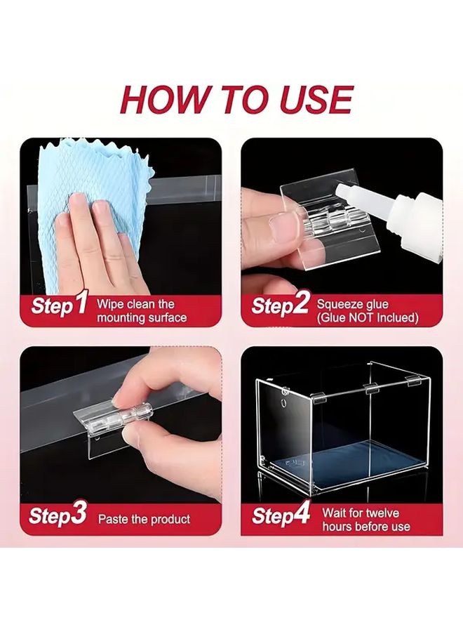 16 Transparent Acrylic Hinges Durable Metal Construction 9.84x13.78inch Surface Mount - Image 3