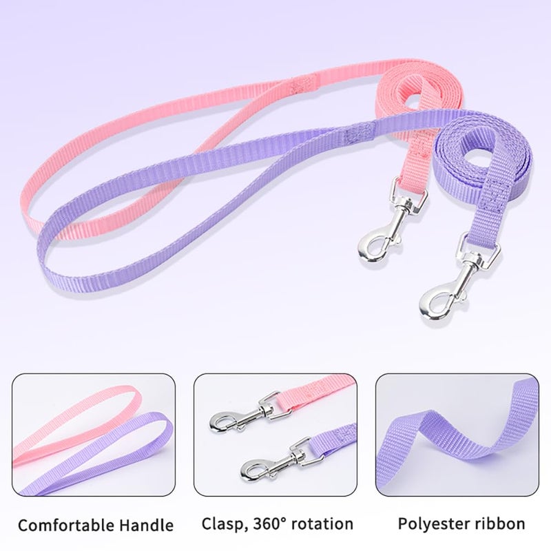 Flymind Step in Dog Harness and Leash Set, Flower Adjustable Easy Walk Puppy Harnesses, Soft Mesh Pet Vest Harness Small Size Dog Adjustable No Pull Dog Harness for Small Medium Dogs(Pink, XS) - Image 5