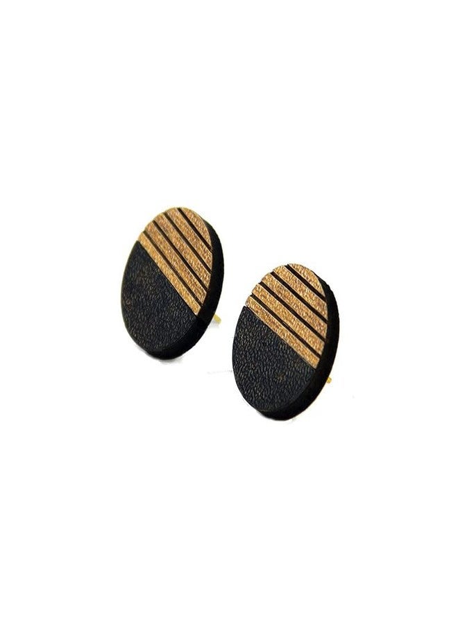 ORENAME Wooden Stud Earrings 1 Pair Set Handmade Wooden Earrings with Ear Backs for Women and Girls Different Shapes and Colors for Girls and Women(Style-2) - Image 1