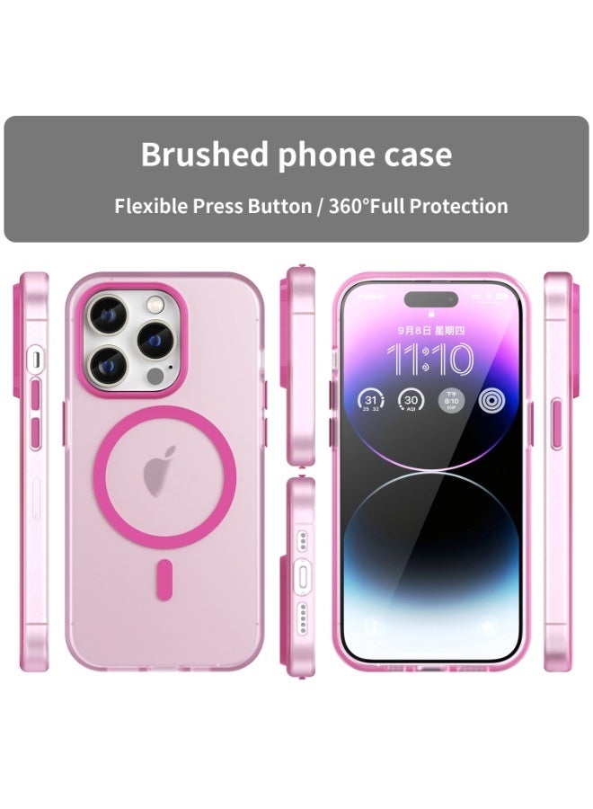 Drop-resistant, reinforced plastic back cover compatible with iPhone 16 Pro - Pink - Image 5