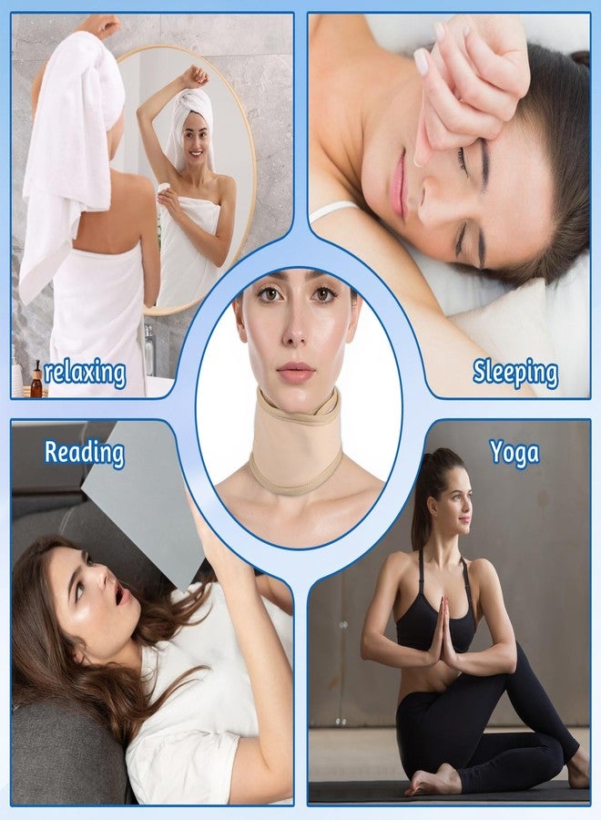 Tweruna 2 Pack Thyroid Castor Oil Neck Wrap, Reusable Neck Castor Oil Pack for Thyroid Women Men, Comfort Fit (White, Khaki) - Image 3