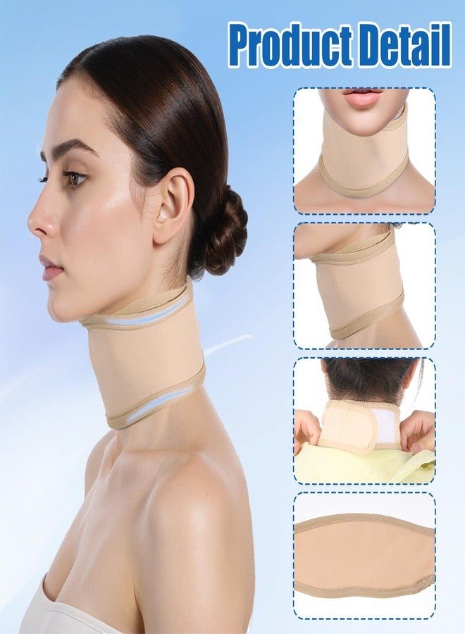 Tweruna 2 Pack Thyroid Castor Oil Neck Wrap, Reusable Neck Castor Oil Pack for Thyroid Women Men, Comfort Fit (White, Khaki) - Image 2