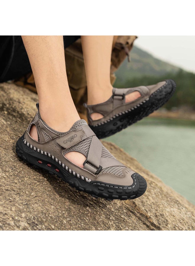 CARTELO Hot Sale【amphibious】men's Genuine Leather Sandals Breathable Mesh Water Sports Shoes Outdoor Adventure Sandals For Men - Image 3