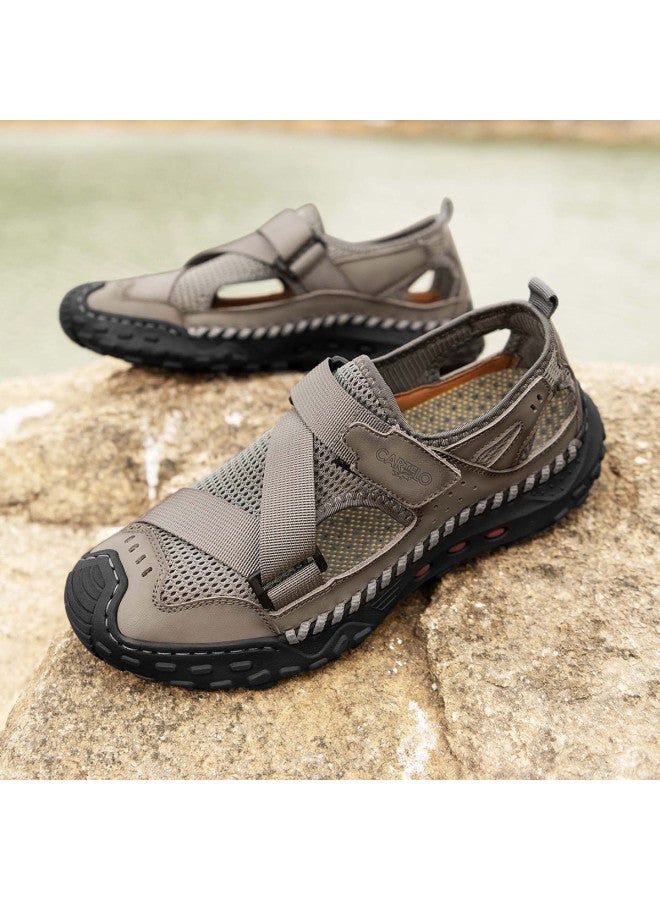 CARTELO Hot Sale【amphibious】men's Genuine Leather Sandals Breathable Mesh Water Sports Shoes Outdoor Adventure Sandals For Men - Image 2