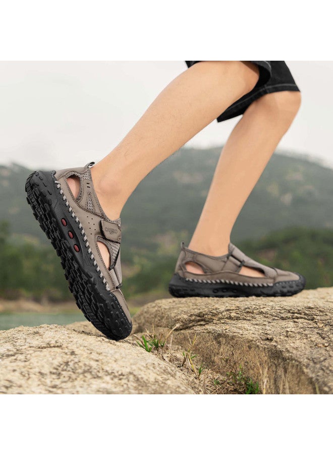 CARTELO Hot Sale【amphibious】men's Genuine Leather Sandals Breathable Mesh Water Sports Shoes Outdoor Adventure Sandals For Men - Image 5