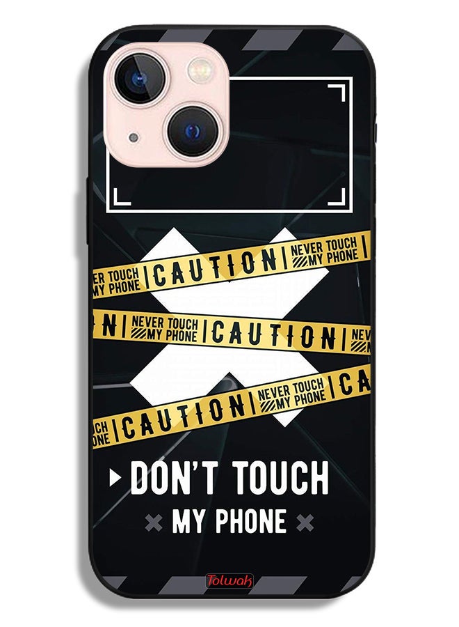 Tolwak Apple iPhone 13 mini Protective Case Caution Never Touch My Phone - Image 2