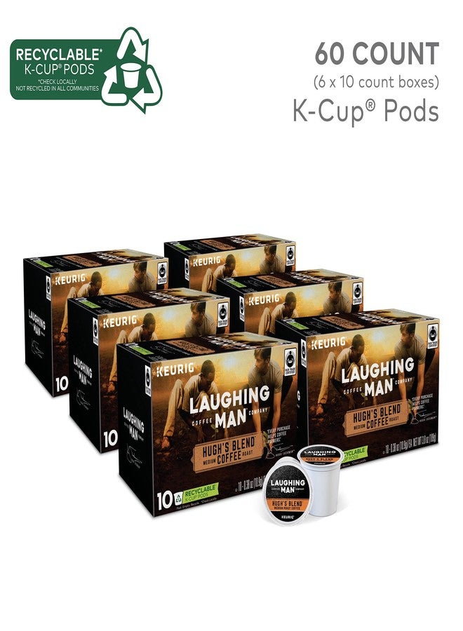 Laughing Man Hugh's Blend Keurig Single-Serve K-Cup Pods, Medium Roast Coffee, 60 Count (6 Packs of 10) - Image 2