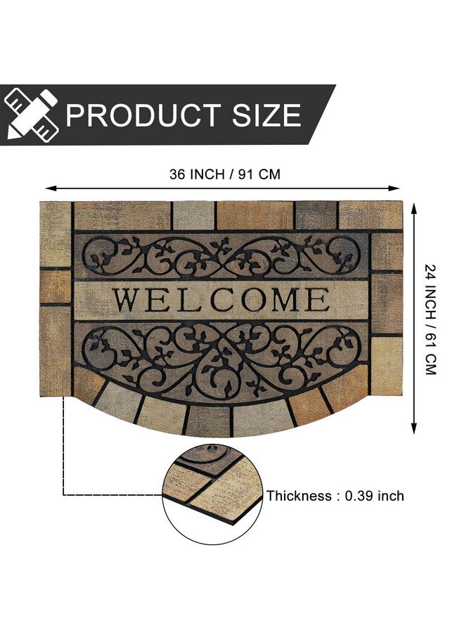 CHICHIC Entrance Door Mat Large 24 x 36 Inch Entry Way Doormat Front Door Rugs Outdoors Heavy Duty Welcome Mat, Non Slip Rubber Back Low Profile for Garage, Patio, High Traffic Area, Vine - Image 3