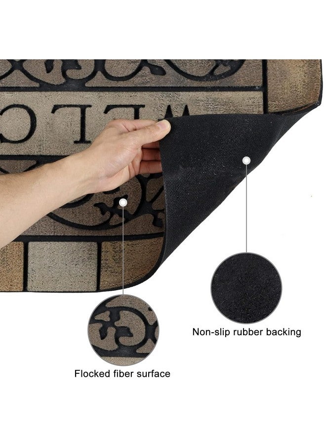 CHICHIC Entrance Door Mat Large 24 x 36 Inch Entry Way Doormat Front Door Rugs Outdoors Heavy Duty Welcome Mat, Non Slip Rubber Back Low Profile for Garage, Patio, High Traffic Area, Vine - Image 4