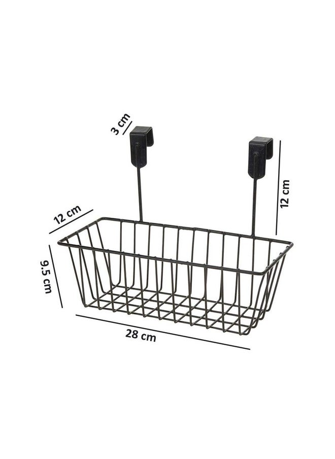Go Hooked Go Hooked Hanging Storage Basket, Cabinet Door Organiser, Over Door Kitchen Cabinet Storage Basket Rack Holder Hanging Organiser Durable Construction Space Saving Pack of 2  - Image 3