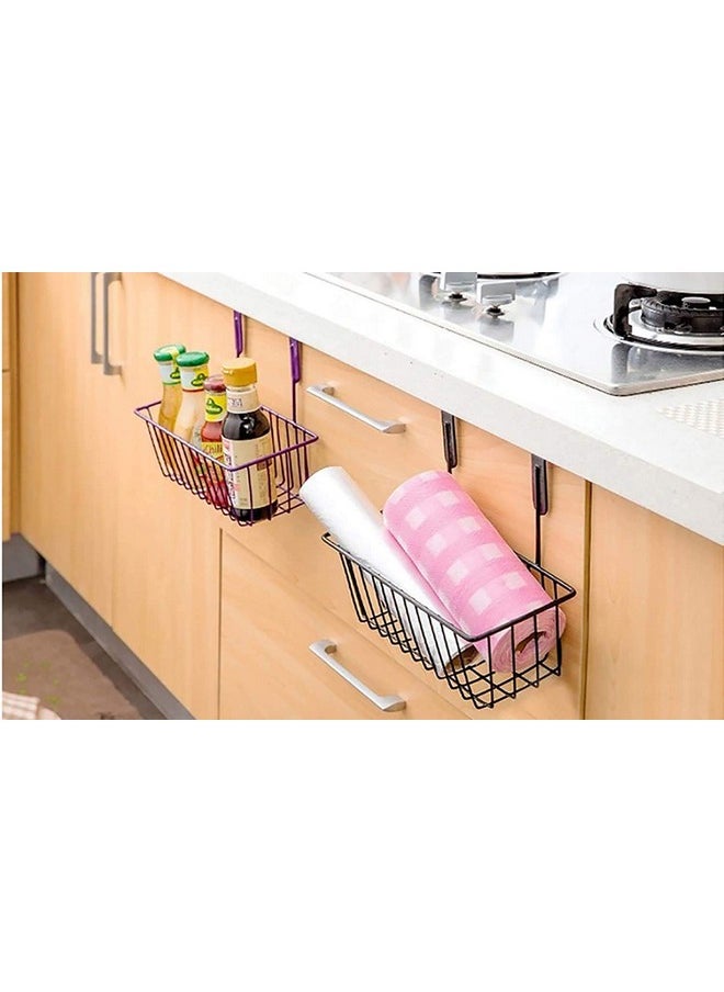 Go Hooked Go Hooked Hanging Storage Basket, Cabinet Door Organiser, Over Door Kitchen Cabinet Storage Basket Rack Holder Hanging Organiser Durable Construction Space Saving Pack of 2  - Image 4