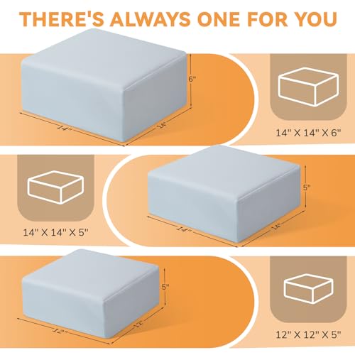 TOPPURE Cube Memory Foam Pillow for Side Sleepers(12"x12"x5" Medium Soft), Cervical Pillow for Neck and Shoulder Pain Relief, Coach Pillow, Travel Pillow with Washable Pillowcase, White - Image 3