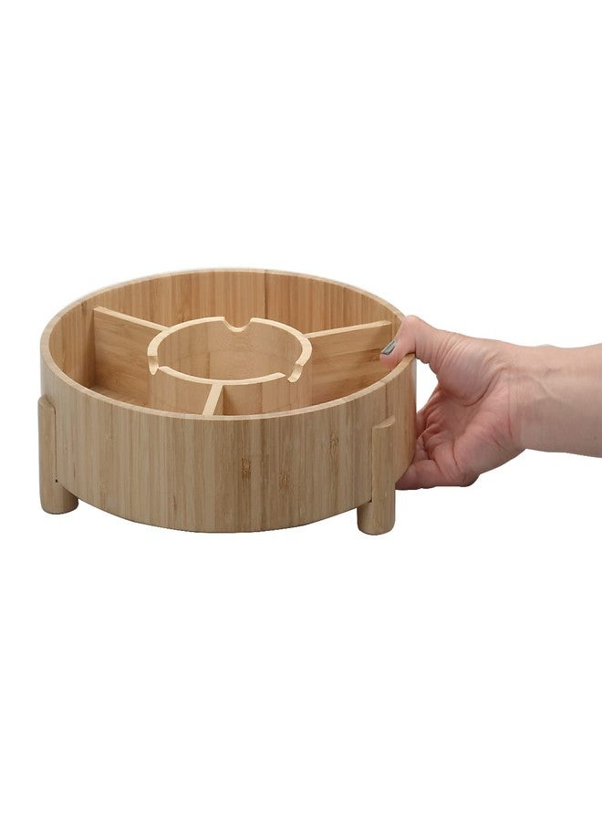 MobileVision Bamboo Dish Snack Bowl for Pistachios, Peanuts, Sunflower Seeds, Fruit, Olives, Edamame & more Serving Dish for entertaining and gifting - Image 3