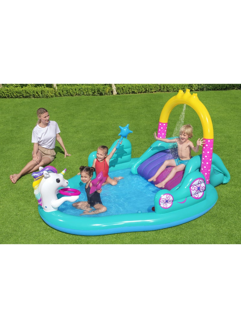Bestway Inflatable Playcenter Magic Unicorn 274x198x137cm | with Inflatable Slide and Water Splash | Kiddie Pool | Kids Pool | Easy to Set Up | Backyard Pool | Family Pool Perfect for Summer - Image 3