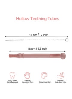 Generic 6 Pack Silicone Teether Straws for Infants & Toddlers - BPA Free, Freezable & Dishwasher Safe Teething Toys for Babies 3-12 Months  - Image 5