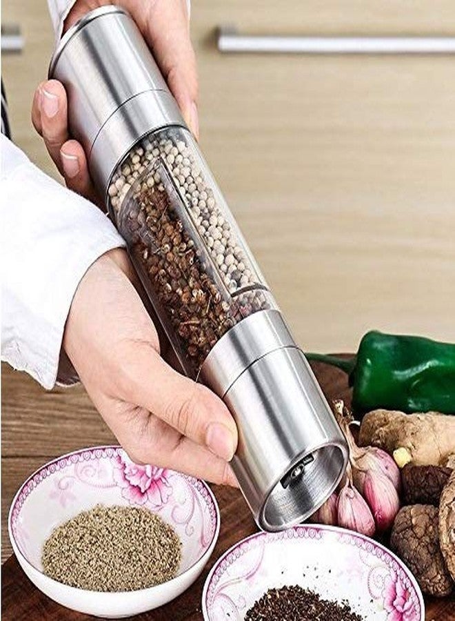 Swami Enterprise 2 in 1 Dual Ended Design Stainless Steel Salt and Pepper Mill Adjustable Ceramic Grinding Pepper Grinder - Image 2