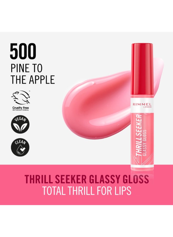 RIMMEL LONDON ملمع الشفاه Thrill Seeker Glassy Gloss - 500 - Pine To The Apple، 10 مل  - Image 2