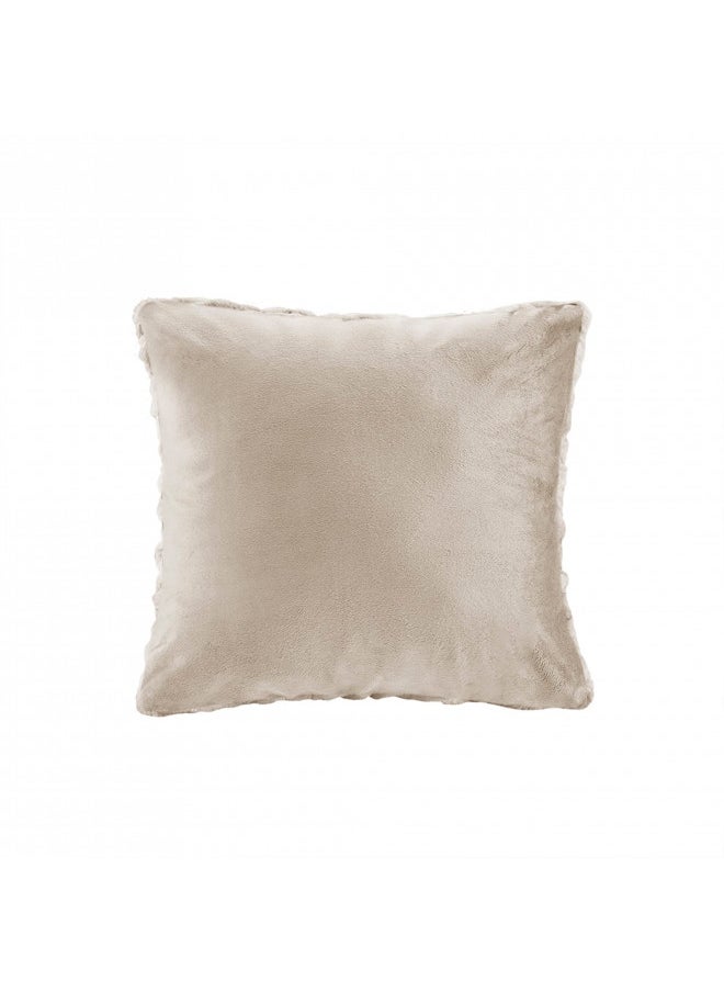 Comfort Spaces Comfort Spaces Luxurious & Fuzzy Soft Ruched Faux Fur Plush Throw Blanket Set with 2 Matching Square Pillow Covers, for Sofa,Chair, Couch, Living Room, Home Office, Tan Tie Dye 50"x 60"  - Image 4
