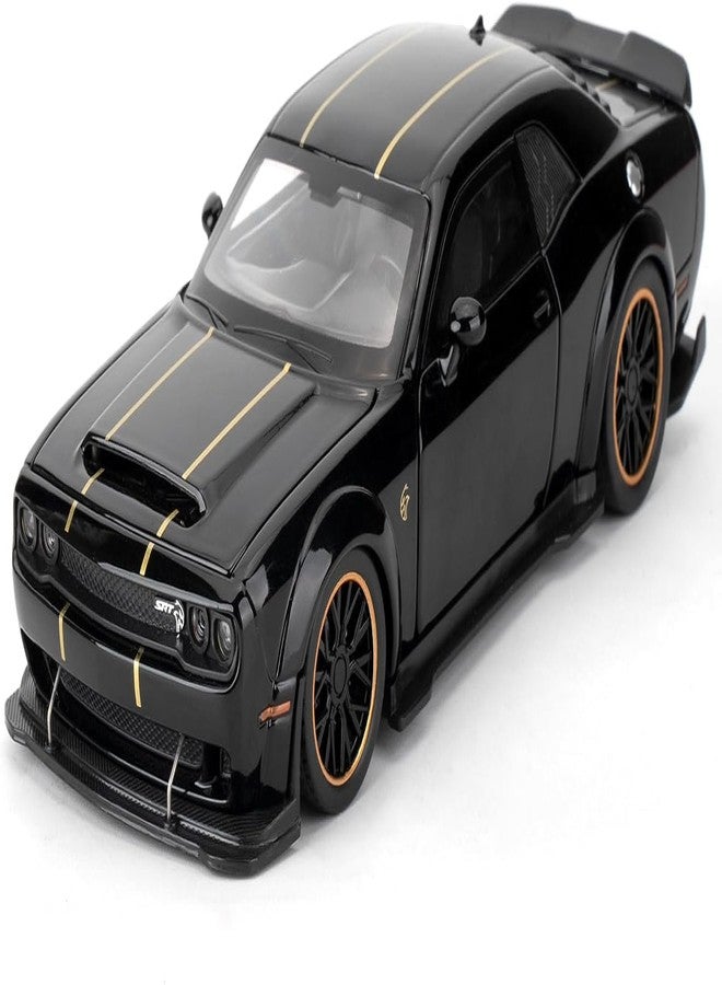 FEXXA Hellcat 1:32 Scale Dodge Challenger Die-Cast Metal Toy Model Car for Kids - Pull Back Mechanism, Birthday Gift for 3+ Year Old Boys (Hellcat Black) - Image 1