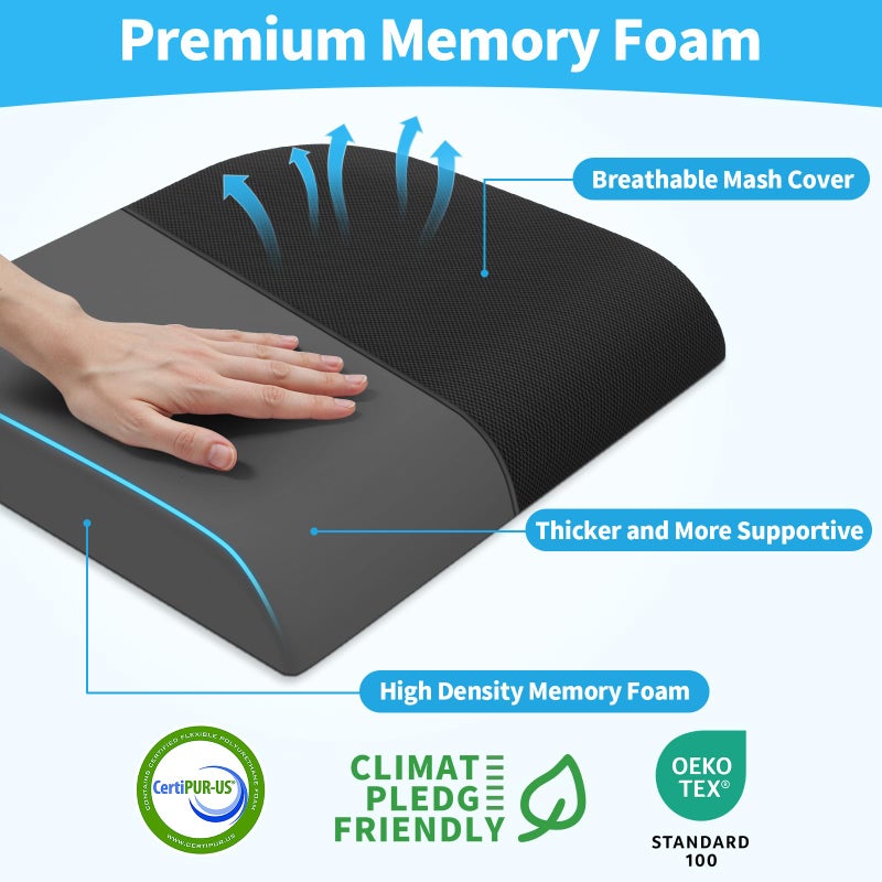 TranquilRelax Large Seat Cushionï¼ŒSoft Foam Cushion for Long Sitting Hours on Office Chair, Home & Car, Non-Slip Chair Pad for Relieving Back & Sciatica & Hip & Coccyx Pain (Black) - Image 2
