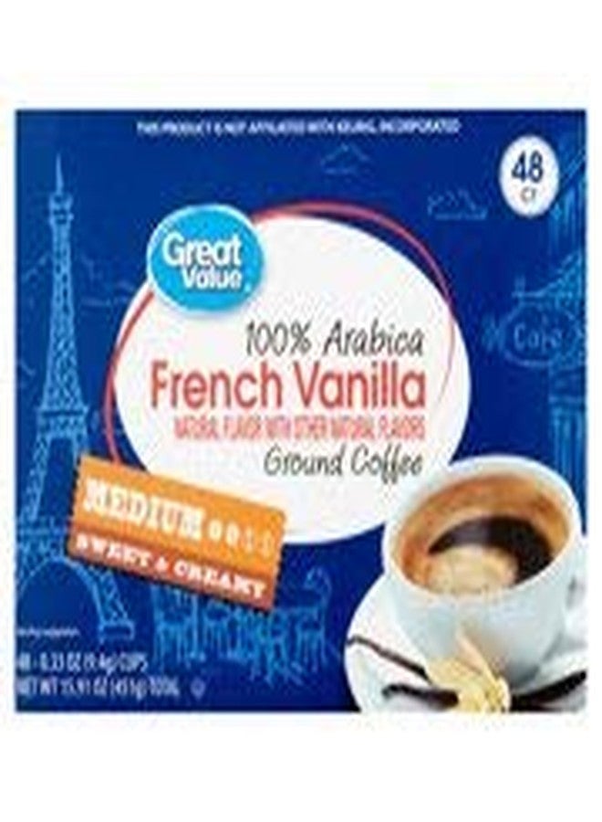 Great Value 100% Arabica French Vanilla Coffee Pods, Medium Roast, 48 Count (Pack of 2) - Image 4