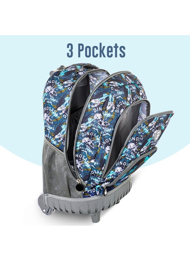 Eazy Kids Eazy Kids 18" Set of 3 Trolley Backpack w/ Lunch Bag and Pencil Case-T Rex  - Image 4