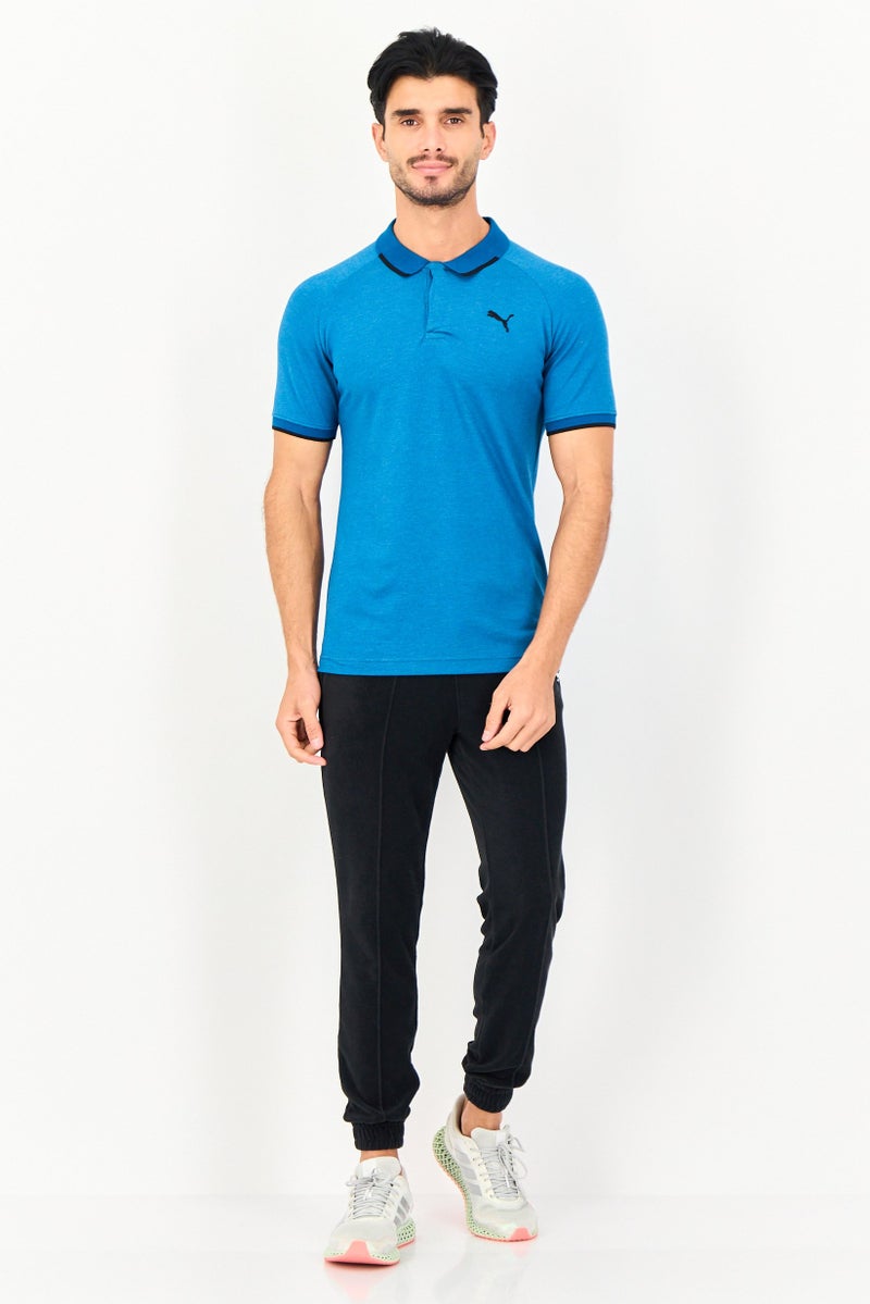 PUMA Men Slim Fit Short Sleeve Pique Outdoor Polo Shirt, Heather Teal Blue - Image 4