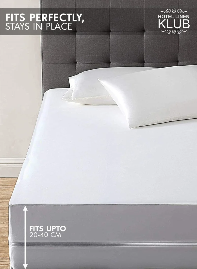 Hotel Linen Klub Hotel Linen Klub Mattress Encasement (Mattress Cover) 1PC Water Proof Zipper Lock Microfiber 110 GSM Super Soft Fabric Double Size 150 x 200 + 30 cm