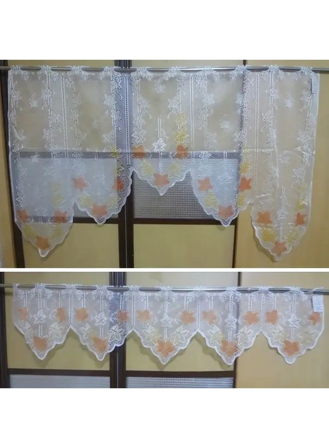1 Set Lace Short Curtain Set Coffee Decorative Small Window Curtains For Living Room Kitchen - Image 2