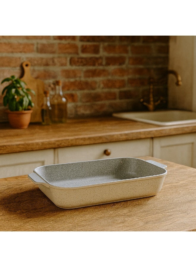 بادريق صينية لاهويا جرانيت مستطيلة – لون بيج فاخر 31 سم 🫕✨ | سعة 3.5 لتر - Image 1