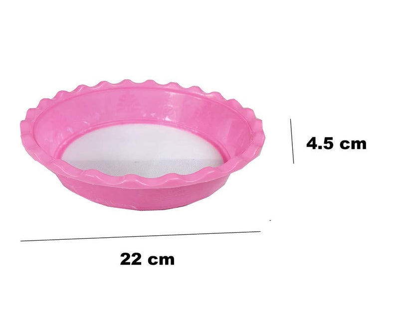 advancedestore Plastic Small Flour Strainer/Aata Chalni (22 cm, Multicolour) - Mouth Pack of 3 Pieces - Image 3