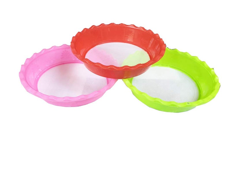 advancedestore Plastic Small Flour Strainer/Aata Chalni (22 cm, Multicolour) - Mouth Pack of 3 Pieces - Image 4