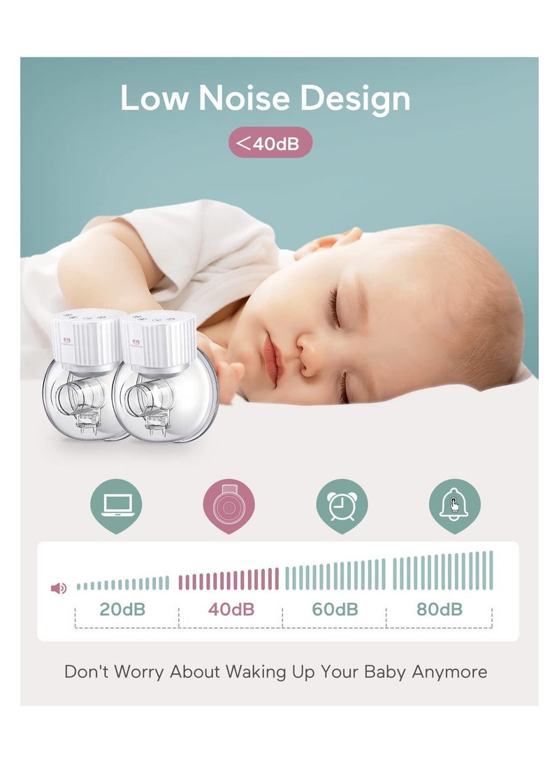 Wearable Breast Pump, Supermom Double Hands Free Breast Pump, Electric Breast Pump Portable with 3 Modes  9 Levels , Memory Function, Low Noise  Painless - Image 3