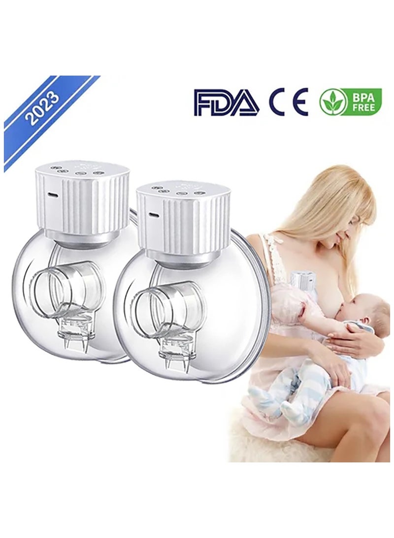 Wearable Breast Pump, Supermom Double Hands Free Breast Pump, Electric Breast Pump Portable with 3 Modes  9 Levels , Memory Function, Low Noise  Painless - Image 1
