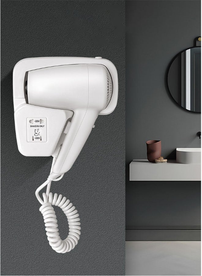 Arabest Hotel Wall Mounted Hair Dryer for Bathroom,1300W Restroom Professional Blow Dryer,with Stand Rack,Specialised Motor for Salon,Fast Drying - Image 2