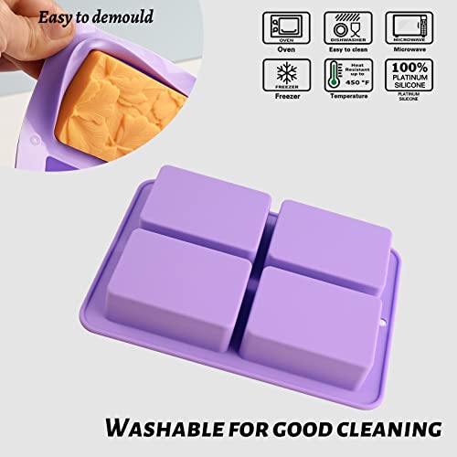 Moukiween Soap Molds Silicone, 3D Rectangular Flower Pattern Silicone Molds for Handmade Craft Soap, Bath Bombs, Chocolate Bars, DIY Candle, Polymer Clay Design - Image 3