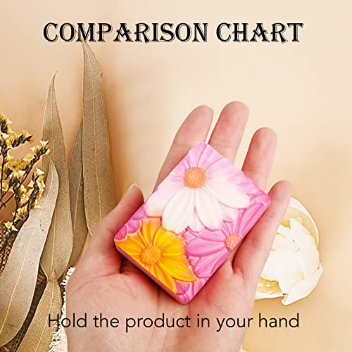 Moukiween Soap Molds Silicone, 3D Rectangular Flower Pattern Silicone Molds for Handmade Craft Soap, Bath Bombs, Chocolate Bars, DIY Candle, Polymer Clay Design - Image 5