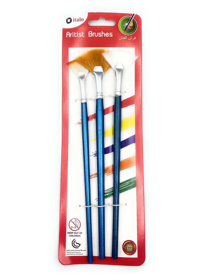 ITALO 3-Piece Artists Paint Brush Set