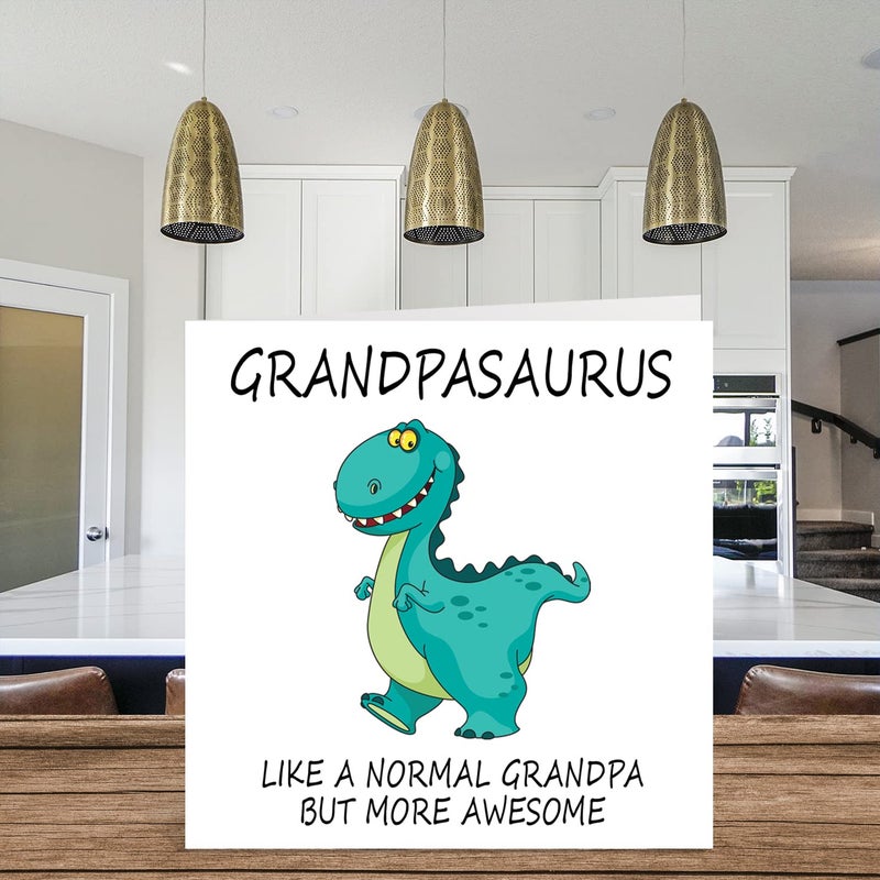 Stuff4 Birthday Cards for Grandpa - Grandpasaurus - Grandpa Fathers Day Card from Granddaughter Grandson  Happy Birthday Grandpa  Dinosaur Birthday Card  5.7 x 5.7 Inch Grandparent Funny Greeting Cards - Image 3